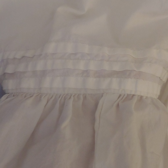 Mable White Cotton Midi Dress Smocked Waist Tiered Flutter Sleeve - Picture 7 of 7